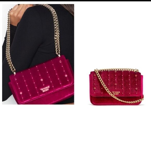 Victoria’s Secret Velvet Shoulder Bag - Picture 1 of 1
